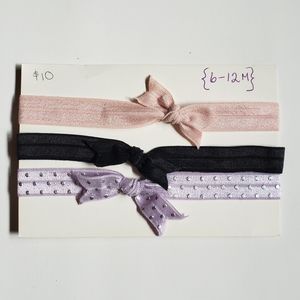 3/$20 Set of 3 baby girls bow headband hair accessories Size 6 to 12 months Pink